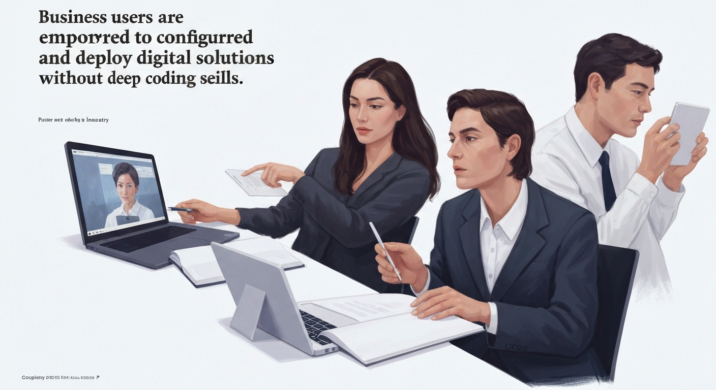 Business users are empowered to configure and deploy digital solutions without deep coding skills.