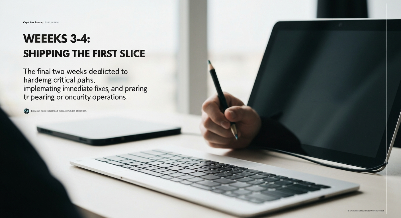 Weeks 3-4: Shipping the First Slice