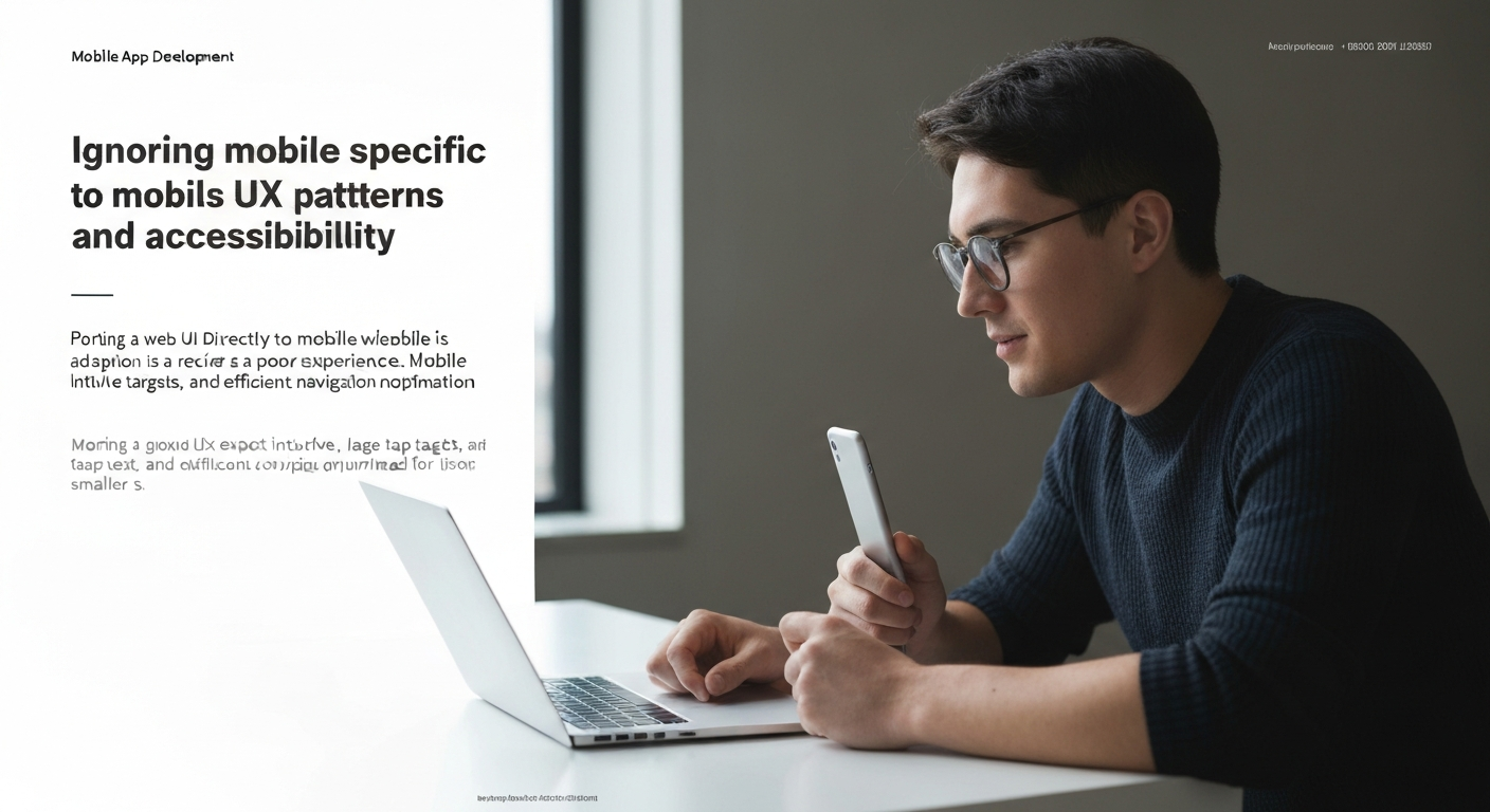 Ignoring mobile-specific UX patterns and accessibility